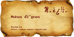 Mohos Ágnes névjegykártya