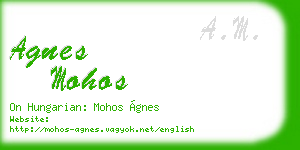 agnes mohos business card